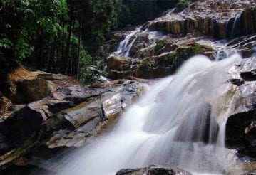 A rocky waterfall