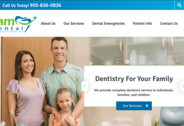 Yam Dental website screenshot