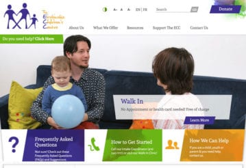Etobicoke Children's Centre website screenshot