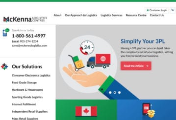 McKenna Logistics Centres website screenshot