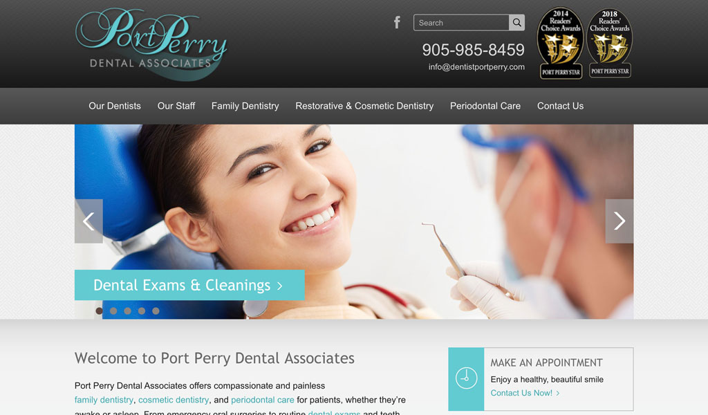 Port Perry Dental website screenshot