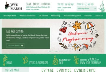 Wye Marsh website screenshot