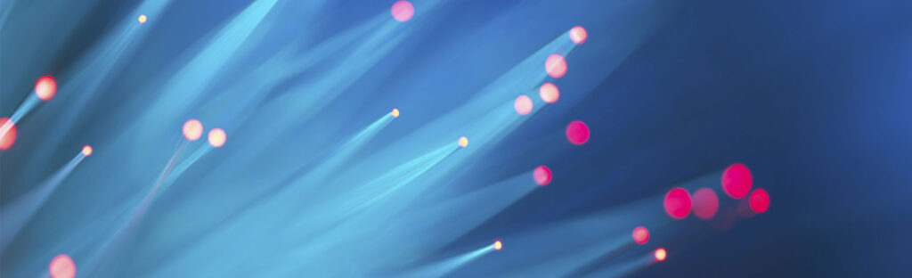 Out of focus artistic image of fibre optic strands