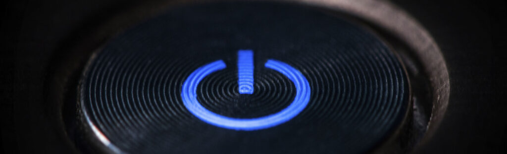 close up of power button