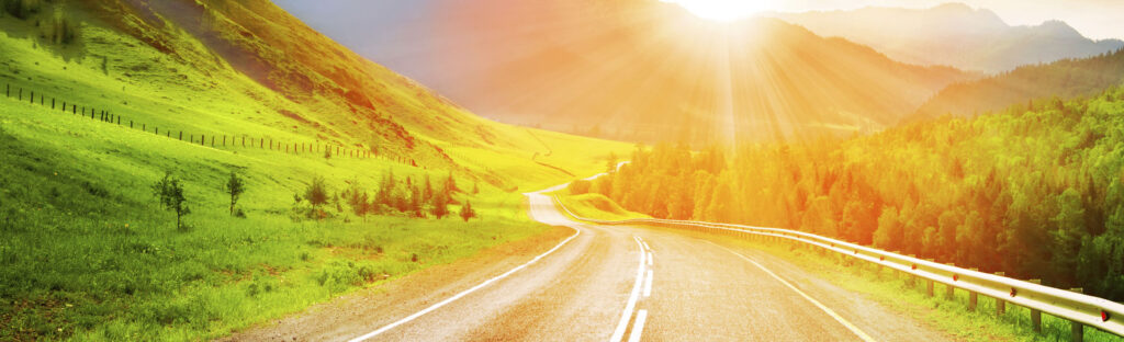 Country road going into the mountains
