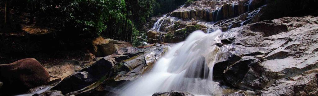 A rocky waterfall