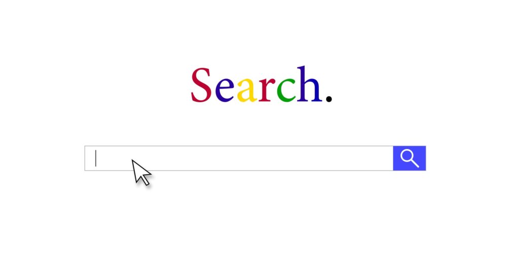 Internet search input textbox with a mouse pointer