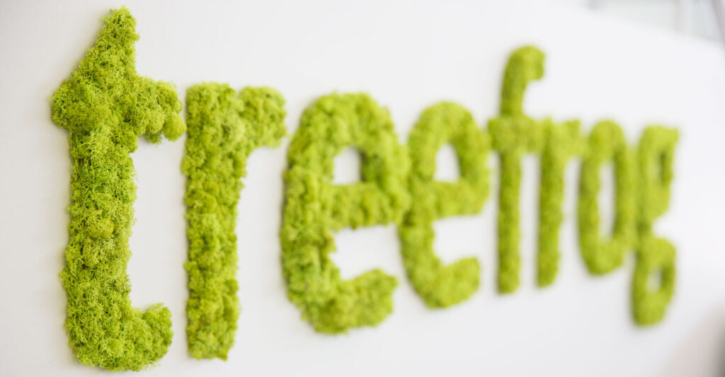 Treefrog logo made of moss